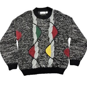 Vintage Circola Moda‎ Sweater Mens XL Knit Pullover Crewneck Colorblock 90s